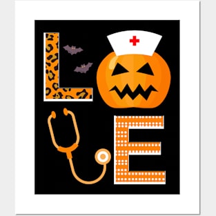 Halloween nurse pumpkin Posters and Art